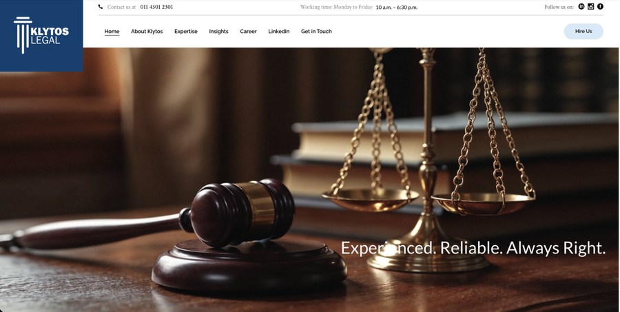 KLYTOSLEGAL.COM website maintenance case study